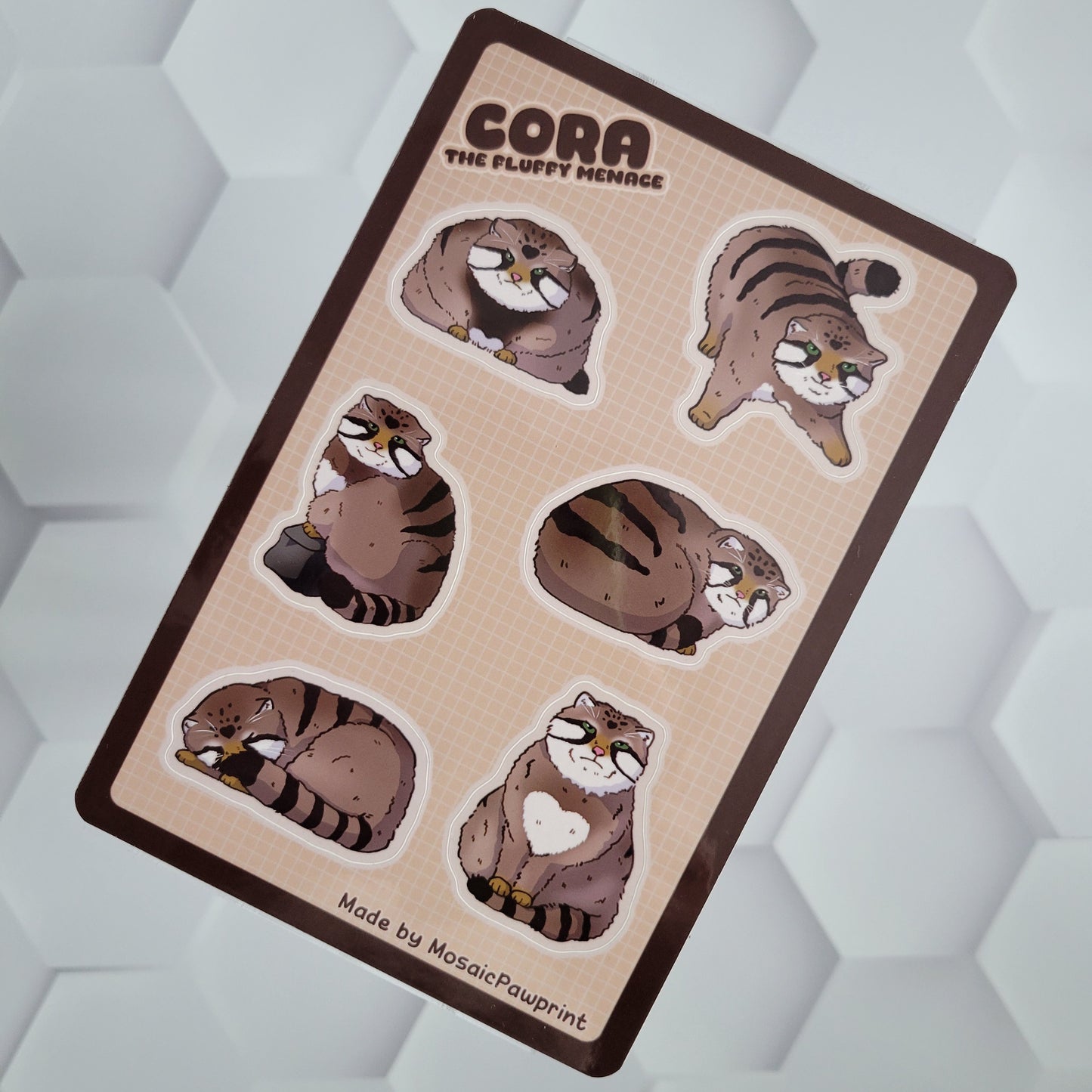 Vinyl sticker sheet - OC Cora the manul