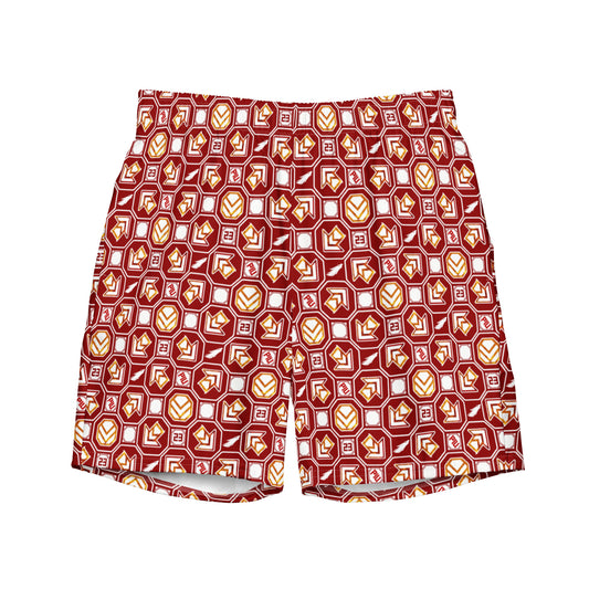 PIU Phoenix Pattern (Dark red) - Swim trunks