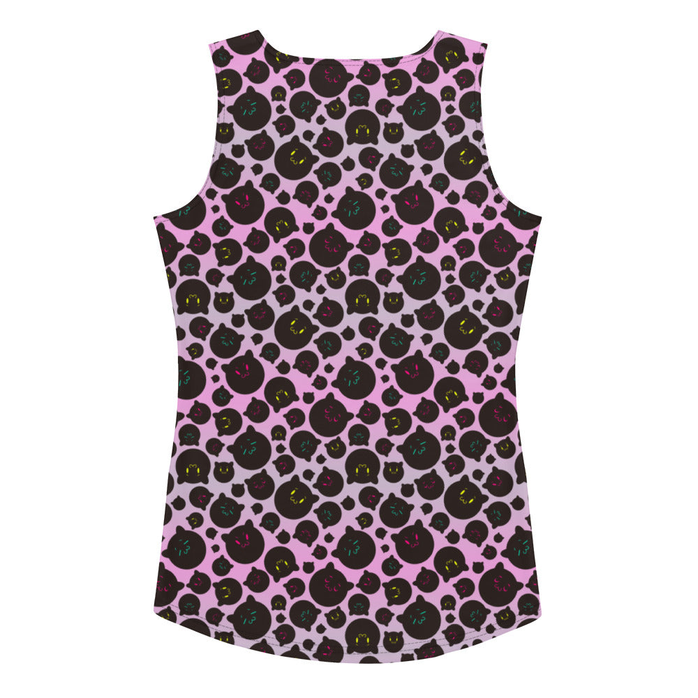 Tamaneko IL Pattern (Pink) - Ladies Tank (Poly Jersey)
