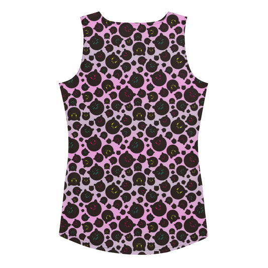 Tamaneko IL Pattern (Pink) - Ladies Tank (Poly Jersey)