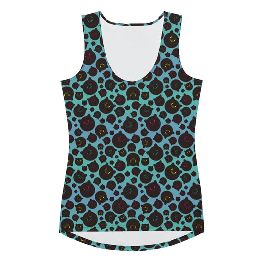 Tamaneko IL Pattern (Blue) - Ladies Tank (Poly Jersey)