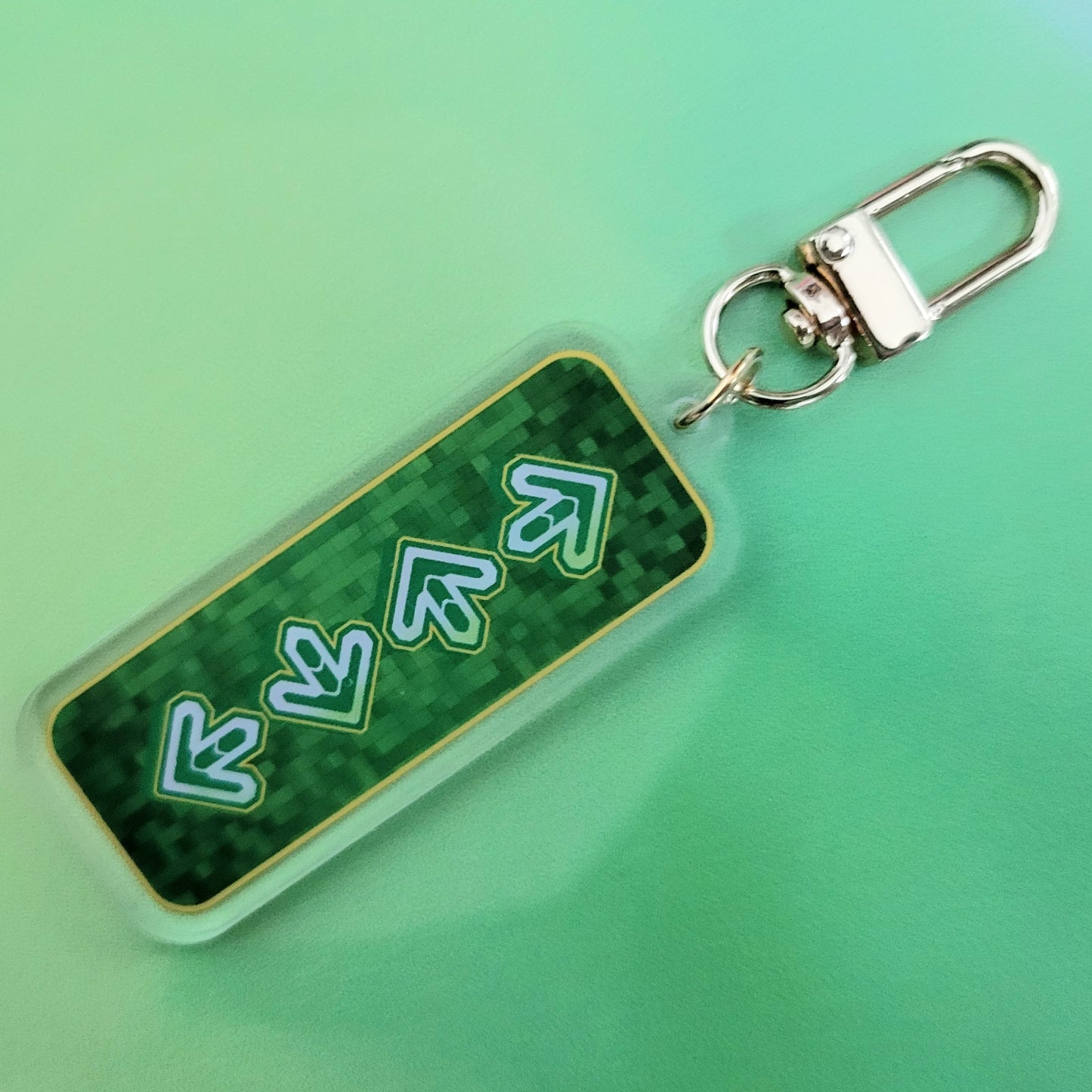 Acrylic Keychain - DDR Arrow set (green style)