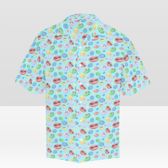 Pop-kun blue Pattern Button up shirt [PREORDER]