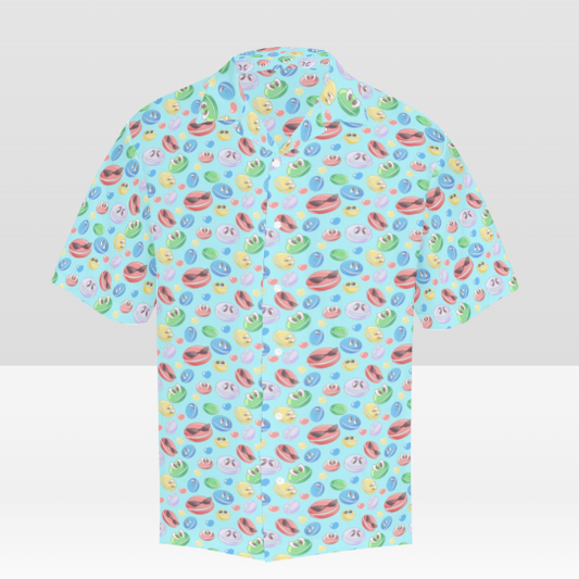 Pop-kun blue Pattern Button up shirt [PREORDER]