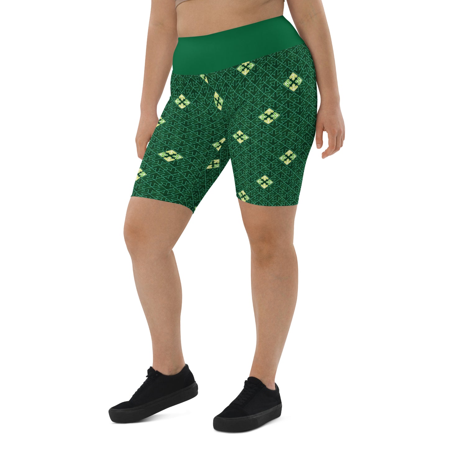 DDR Arrow Pattern (Green) - Biker Shorts