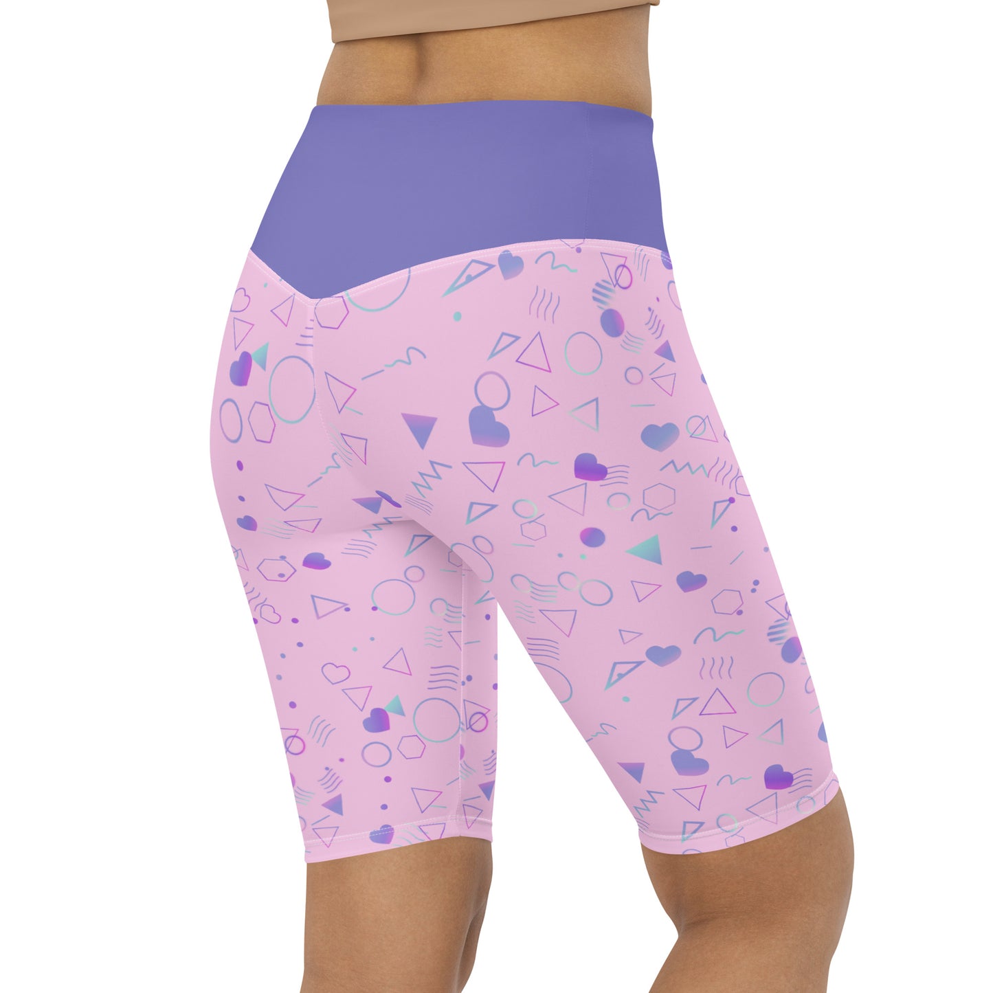 Arcade Carper Pattern (Pastel pink) - Biker Shorts