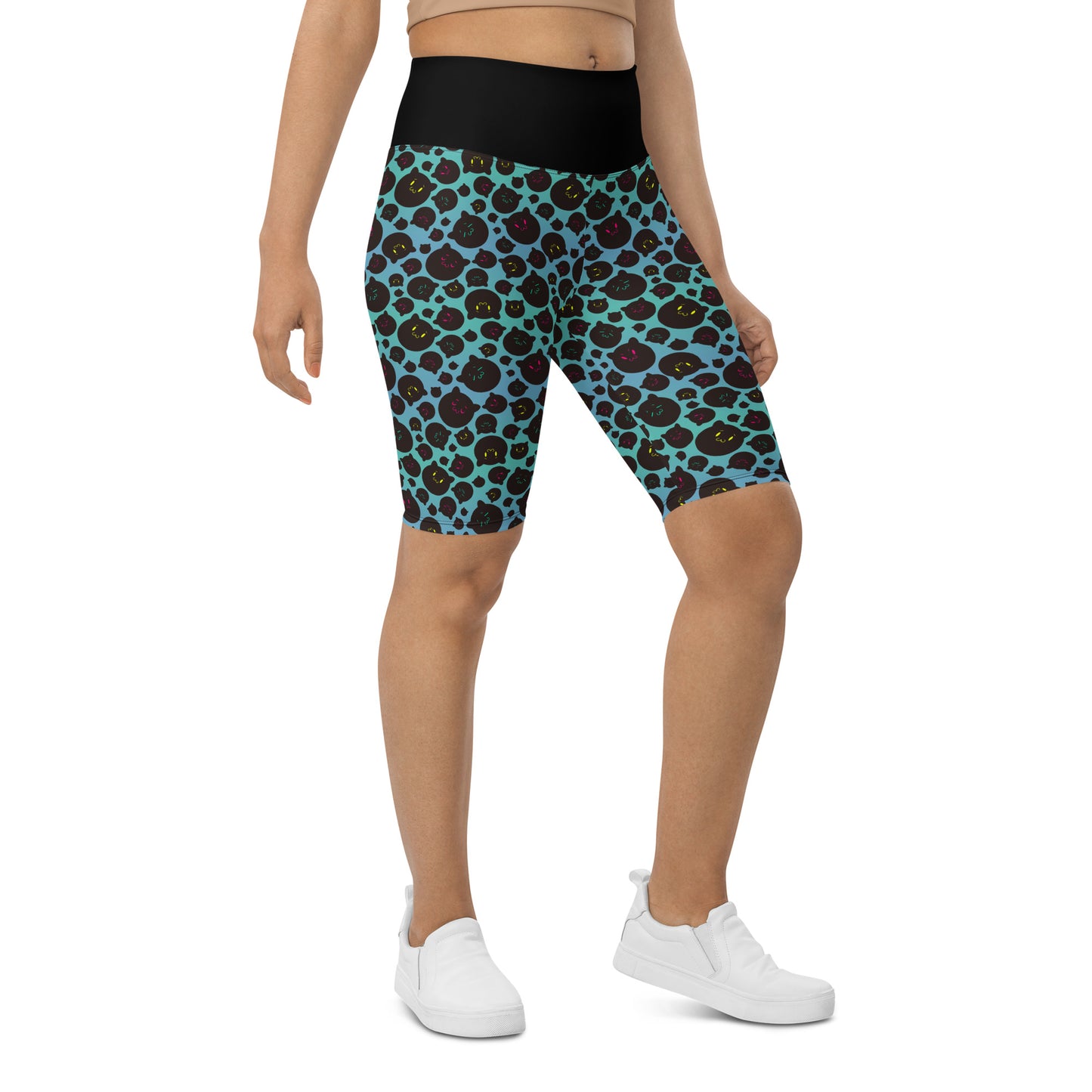 Tamaneko Pattern (Blue) - Biker Shorts