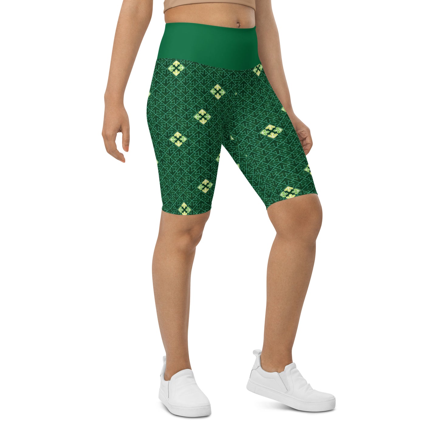 DDR Arrow Pattern (Green) - Biker Shorts