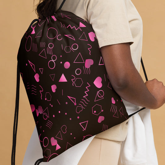 Arcade Carpet Pattern (Pink) - Drawstring bag