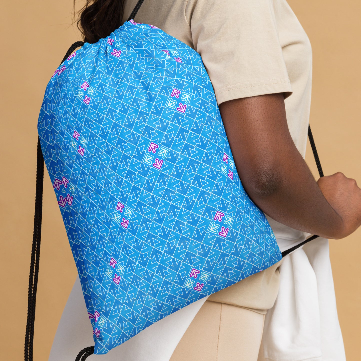 DDR Pattern (Blue) - Drawstring bag