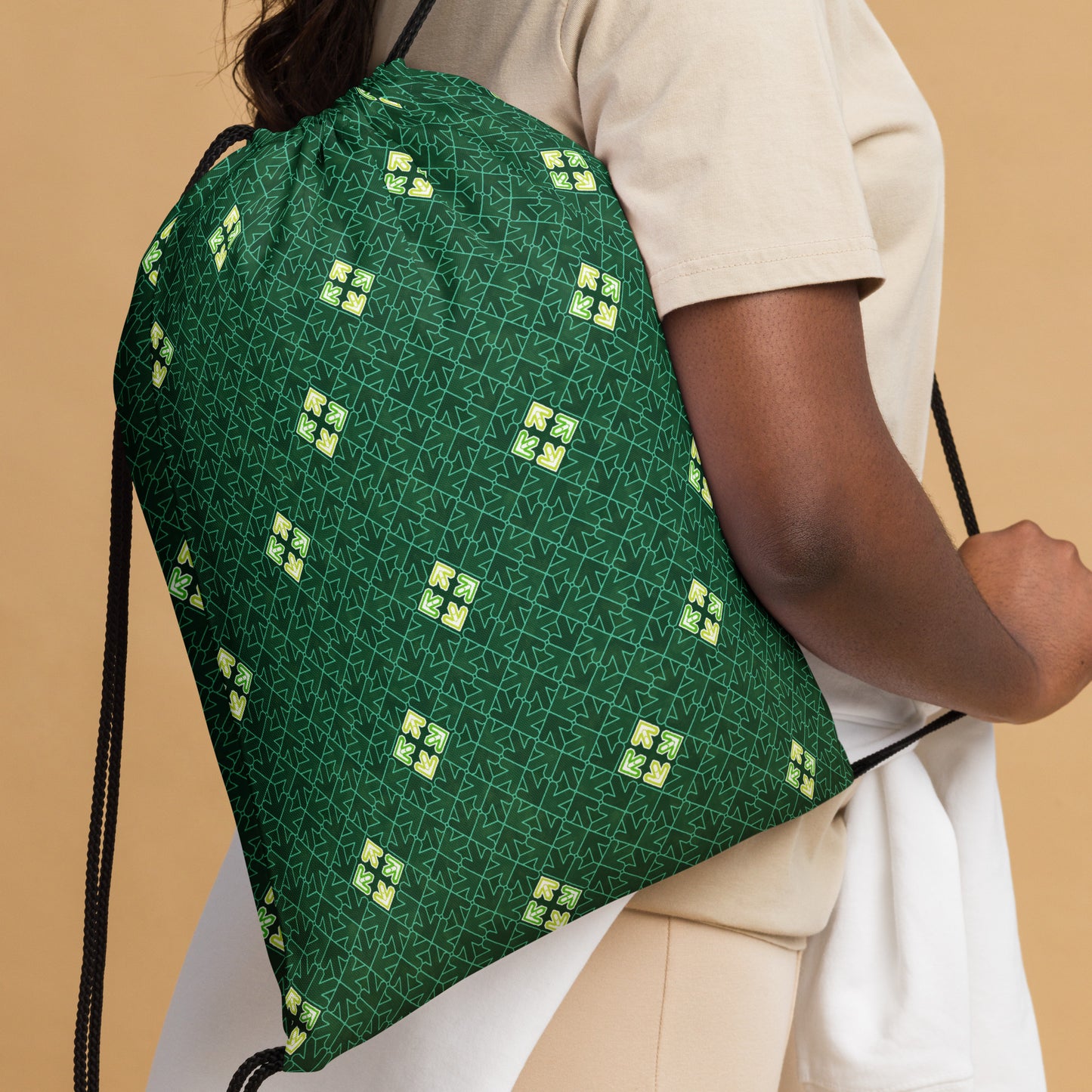 DDR Pattern (Green) - Drawstring bag