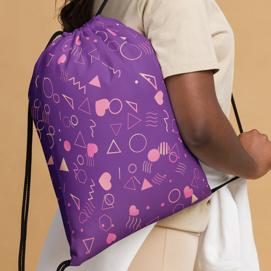 Arcade Carpet Pattern (Pastel purple) - Drawstring bag