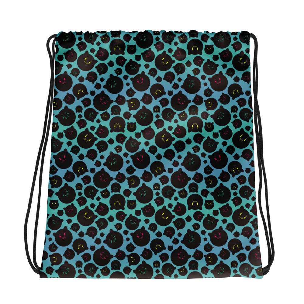 Tamaneko Pattern (Blue) - Drawstring bag