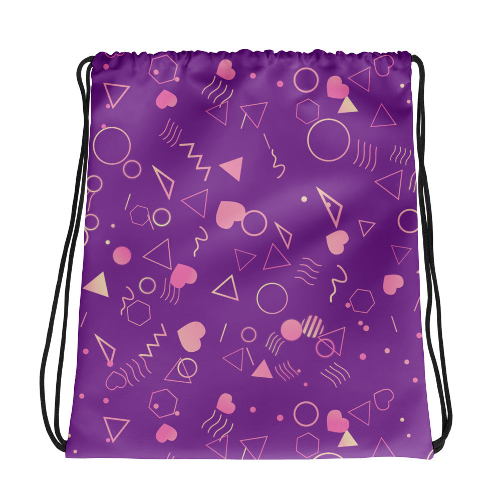 Arcade Carpet Pattern (Pastel purple) - Drawstring bag