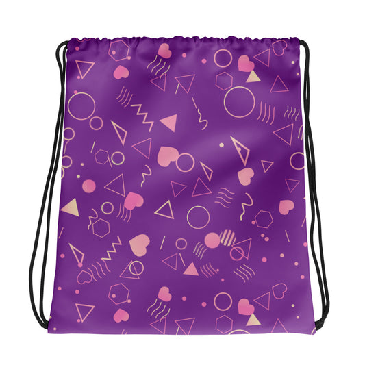 Arcade Carpet Pattern (Pastel purple) - Drawstring bag