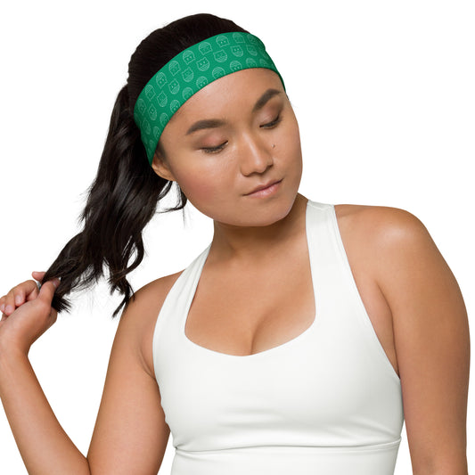 Tamaneko Pattern (green, outlined) - Headband