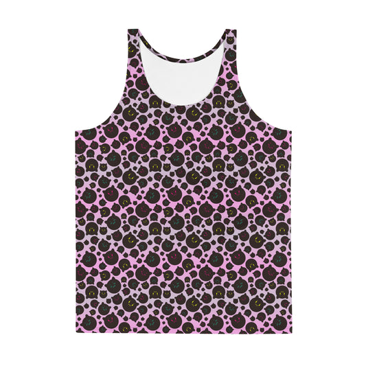 Tamaneko Pattern (Pink) - Unisex Tank (Poly Jersey)