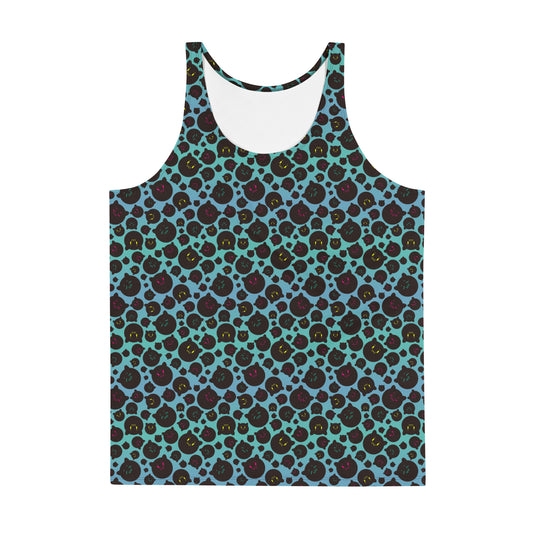 Tamaneko Pattern (Blue) - Unisex Tank (Poly Jersey)