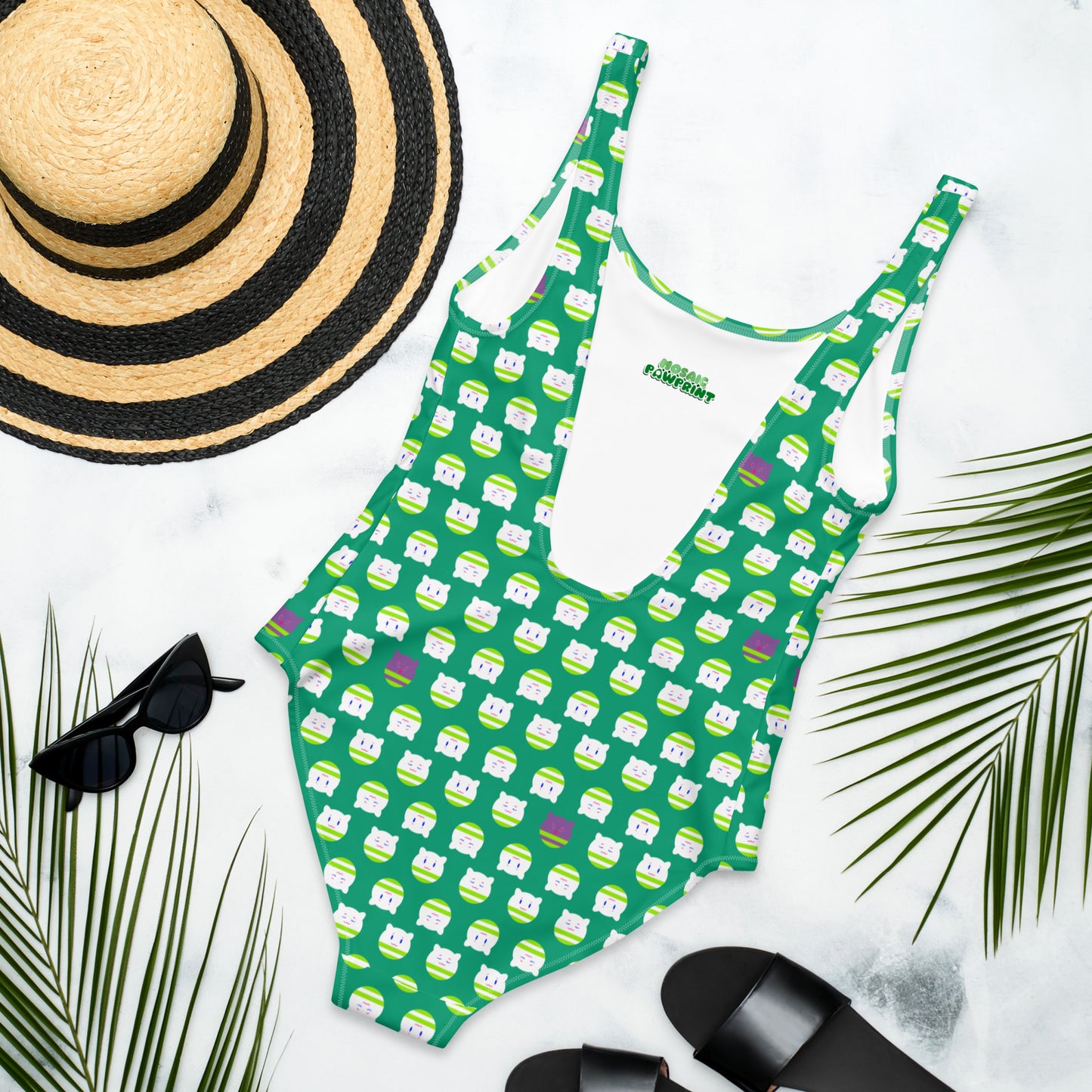 Tamaneko Pattern (Colorful Green) - Swimsuit