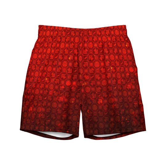 L-V Red Patterned Swim Shorts