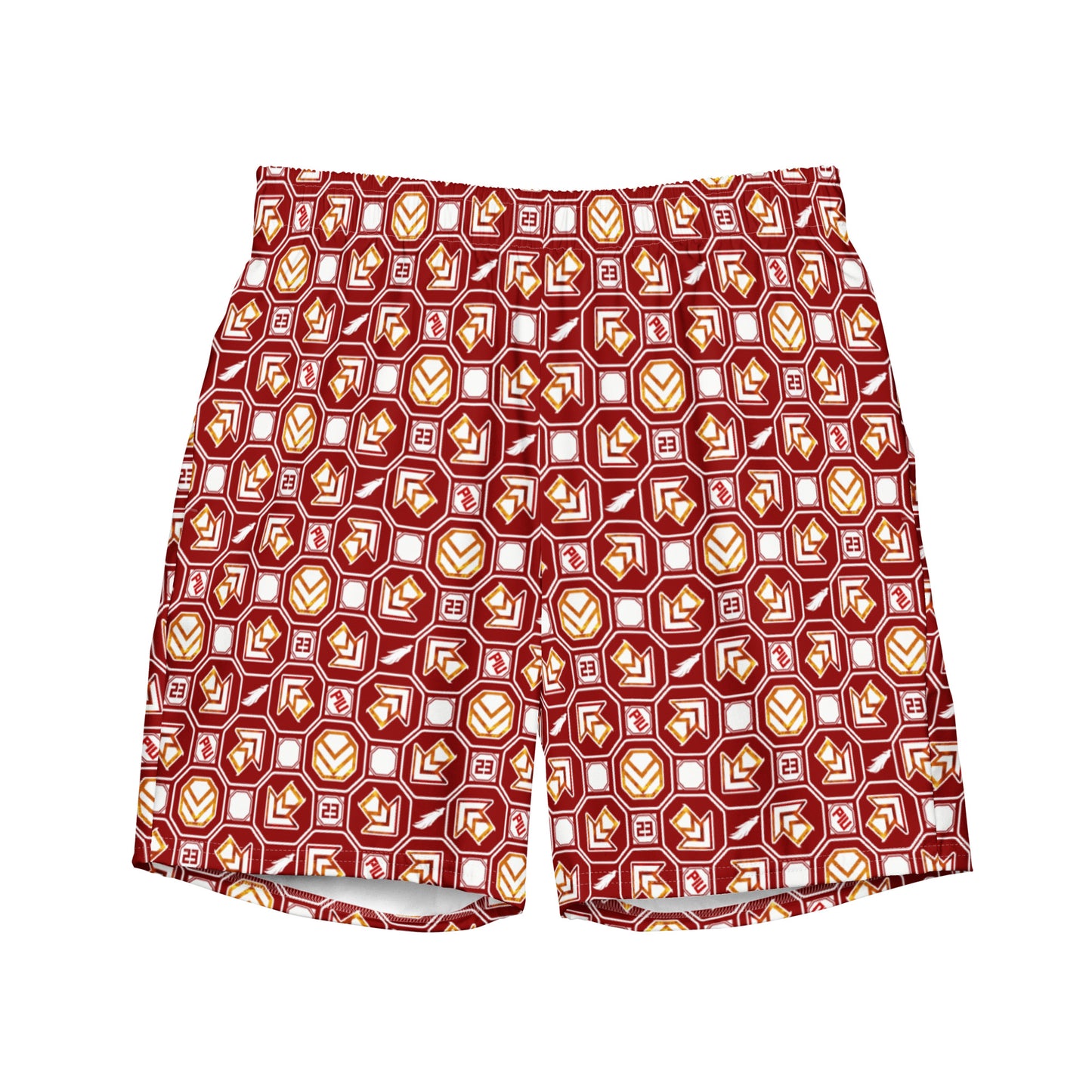 PIU Phoenix Pattern (Dark red) - Swim trunks