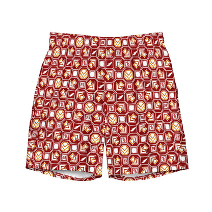 PIU Phoenix Pattern (Dark red) - Swim trunks