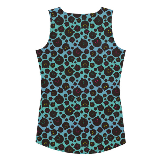 Tamaneko Pattern (Blue) - Ladies Tank (Poly Jersey)