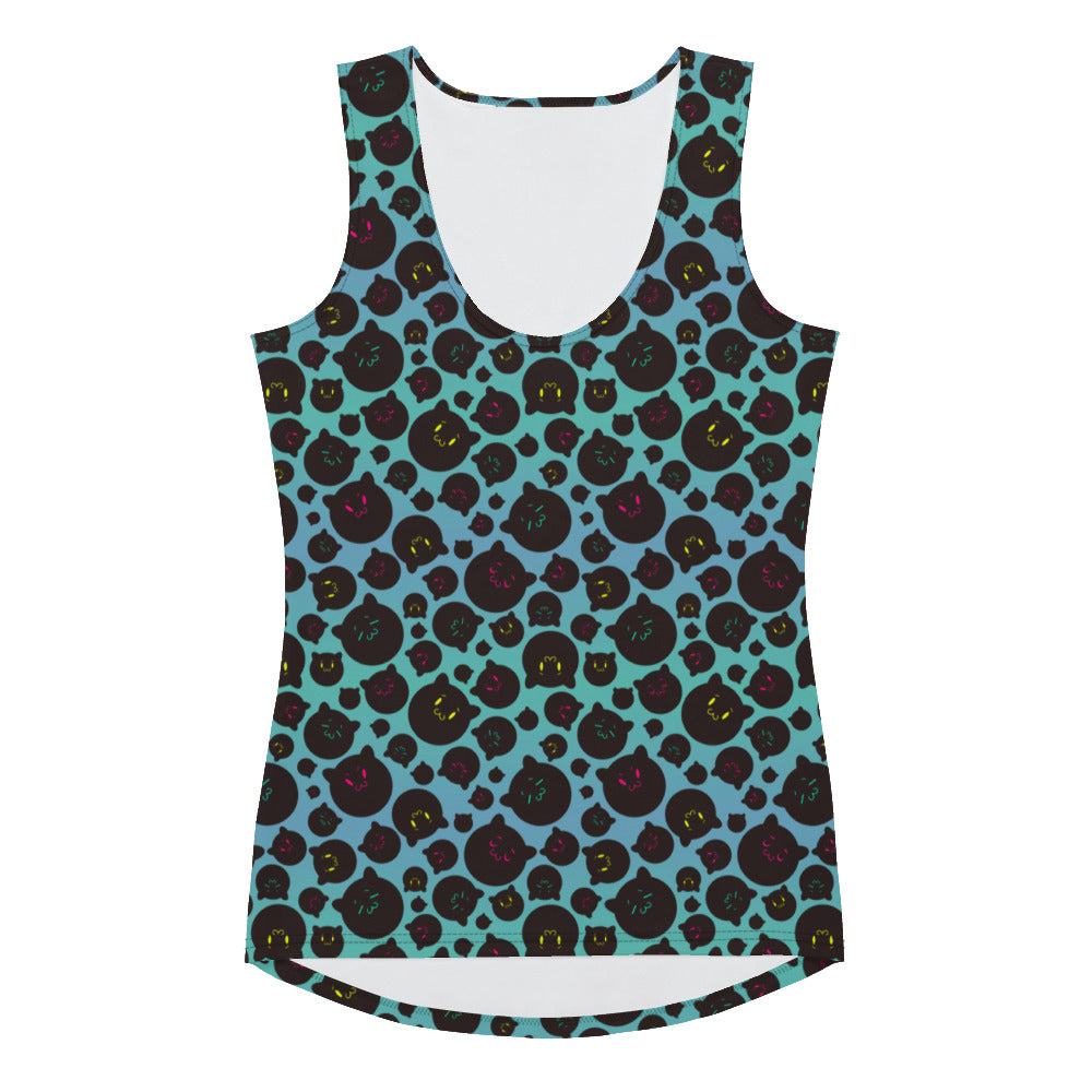 Tamaneko Pattern (Blue) - Ladies Tank (Poly Jersey)