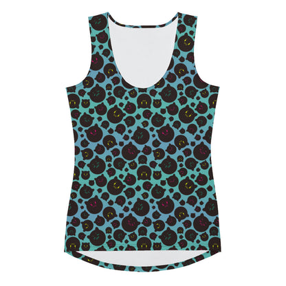 Tamaneko Pattern (Blue) - Ladies Tank (Poly Jersey)