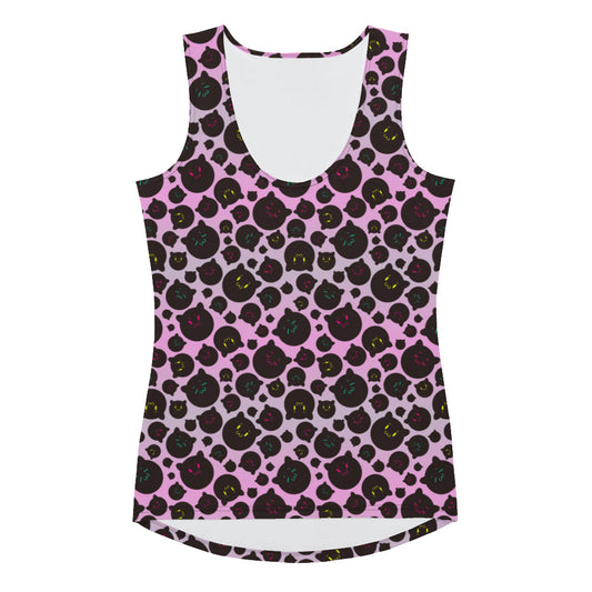 Tamaneko Pattern (Pink) - Ladies Tank (Poly Jersey)