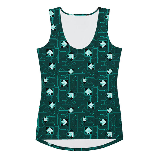 DDR Techno (Blue) - Feminine Tank (Poly Jersey)