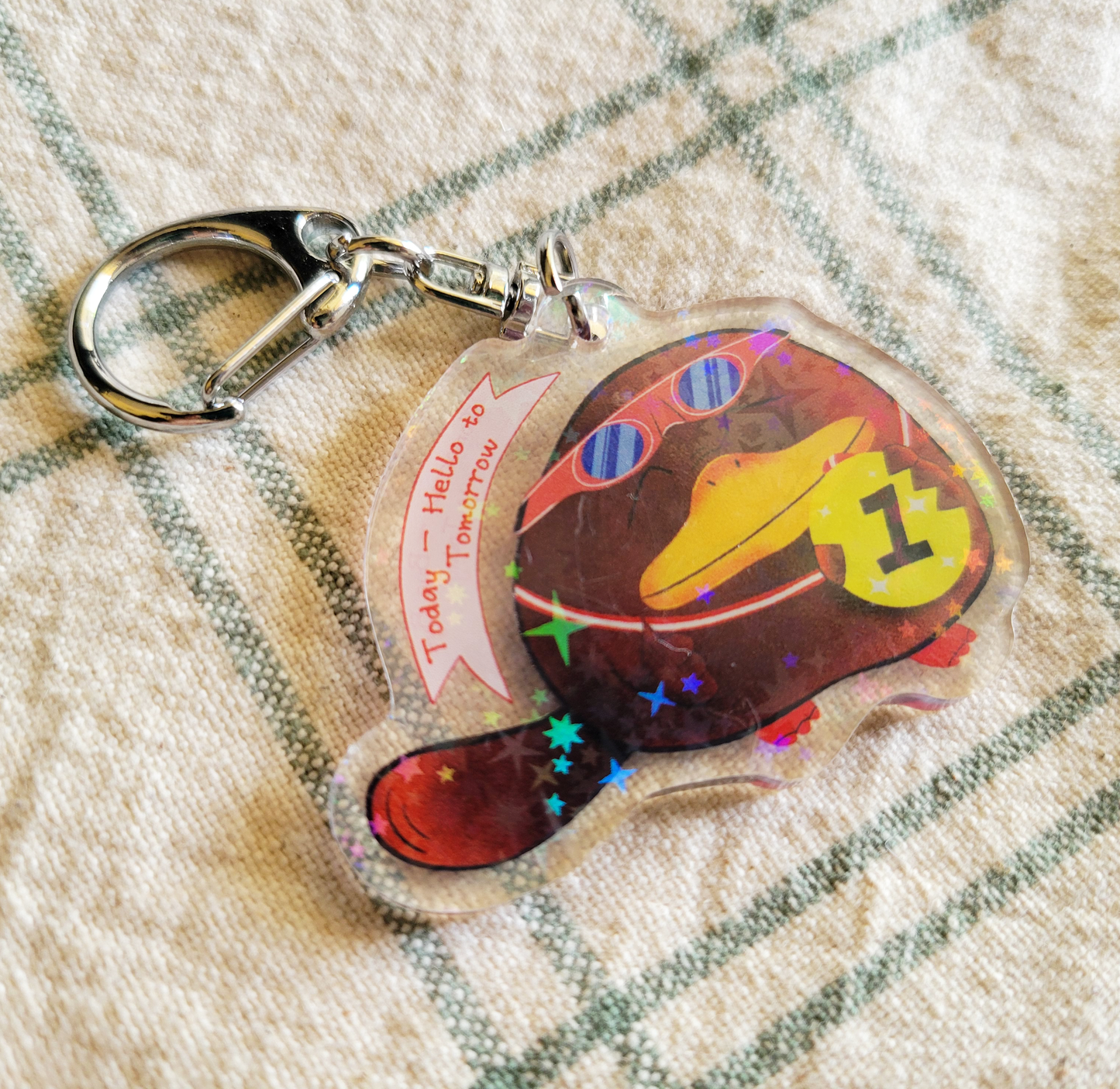 Acrylic Keychain - Swimming Platypus