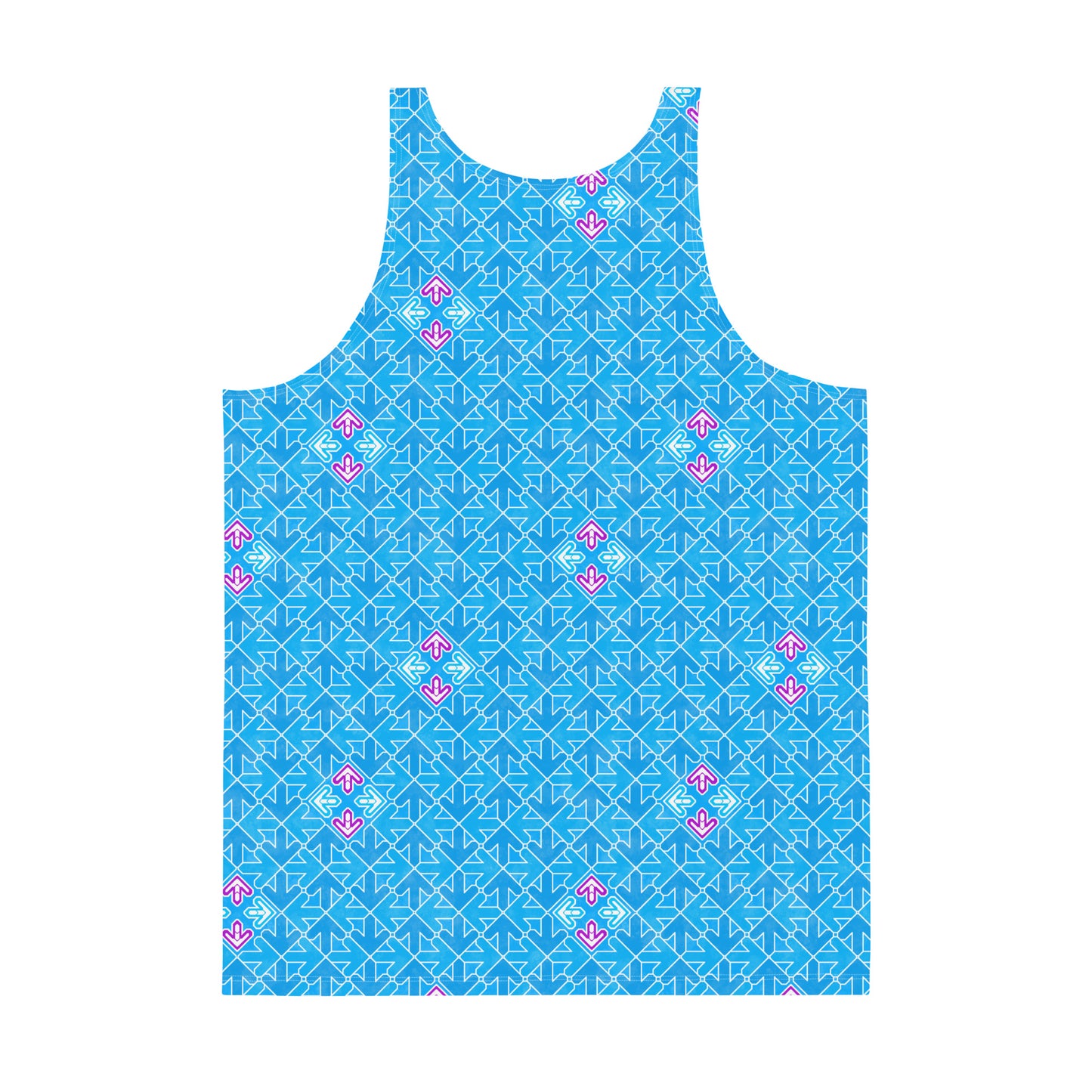 DDR Pattern (Blue) - Unisex Tank (Poly Jersey)