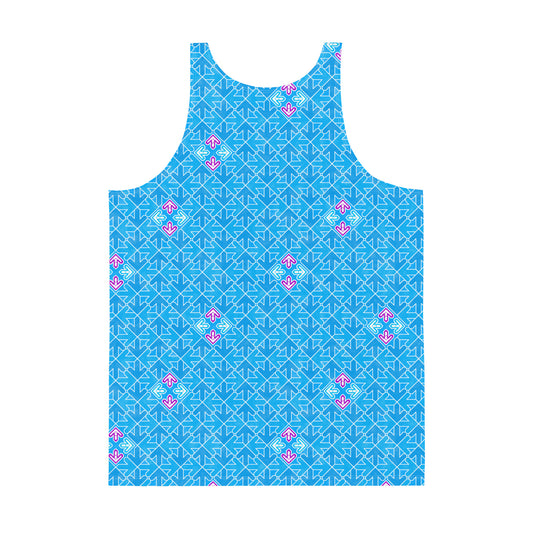 DDR Pattern (Blue) - Unisex Tank (Poly Jersey)