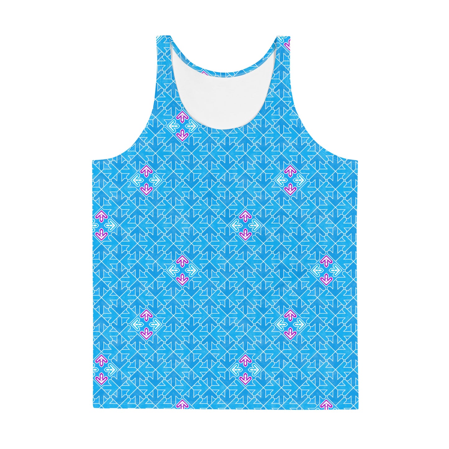 DDR Pattern (Blue) - Unisex Tank (Poly Jersey)