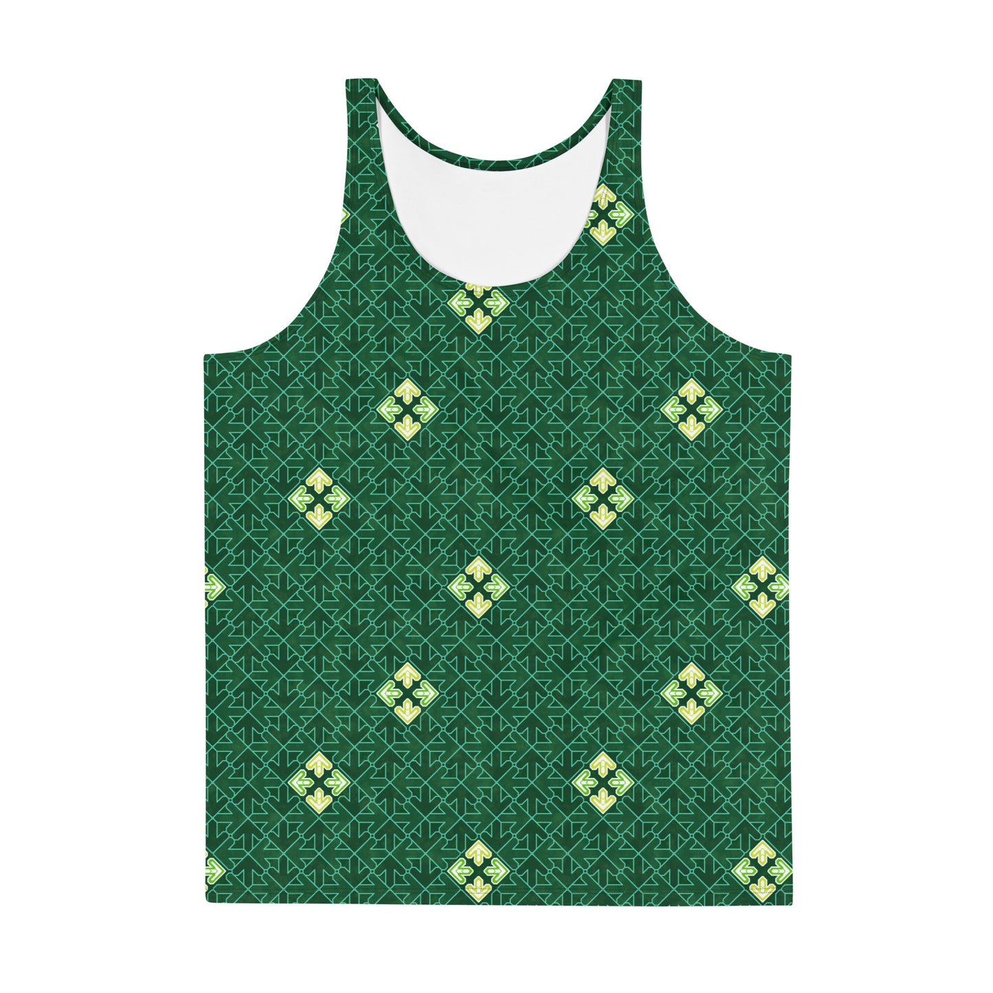 DDR Pattern (Green) - Unisex Tank (Poly Jersey)