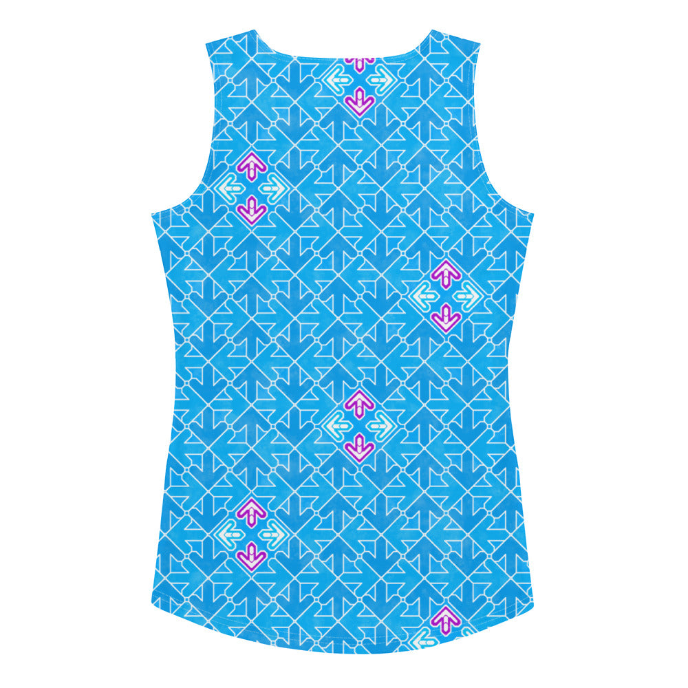 DDR Pattern (Blue) - Ladies Tank (Poly Jersey)