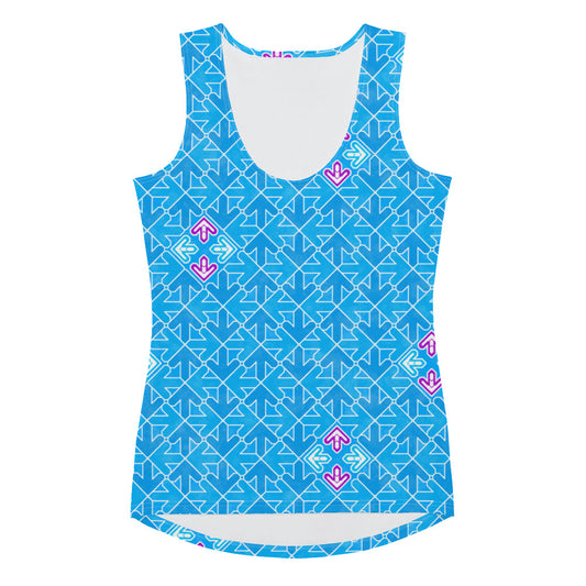 DDR Pattern (Blue) - Ladies Tank (Poly Jersey)